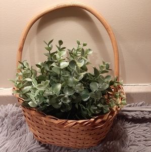 Hanging Wicker Basket with Greenery